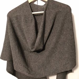 Gray Cashmere Ruana Poncho